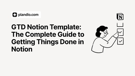 GTD Notion Template dashboard showing tasks, projects, and weekly review checklist