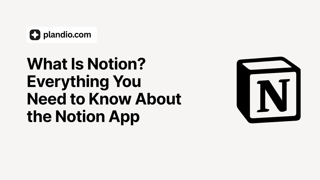 Notion app interface on laptop and phone showing pages and databases — illustration for “What Is Notion” article
