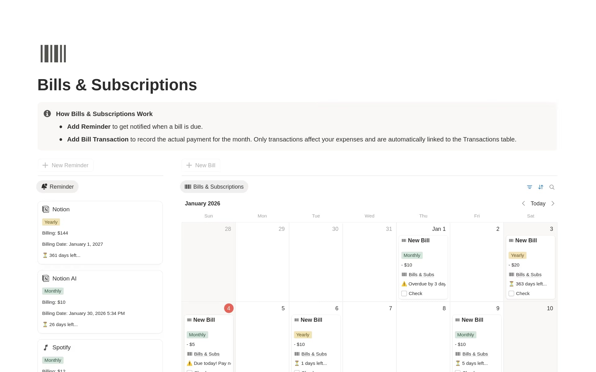 Notion Budget Template 2026 – Finance Tracker Dashboard
