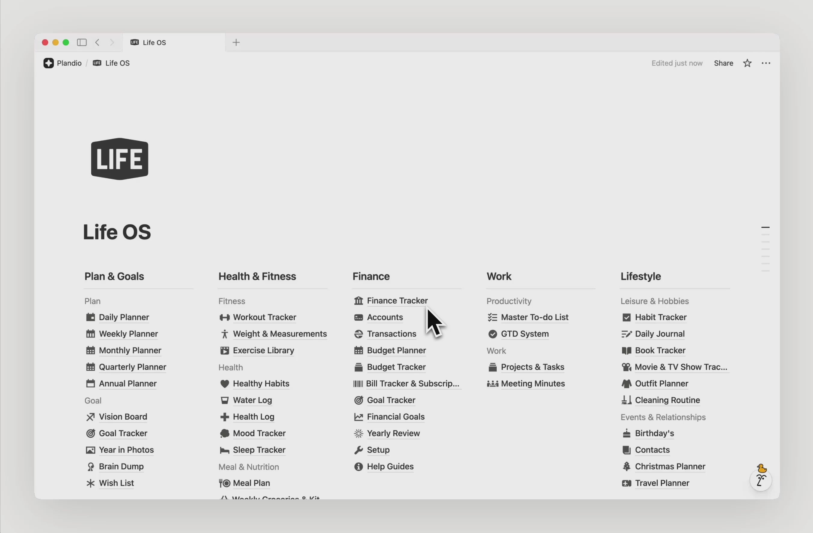 Ultimate Life OS template video demo